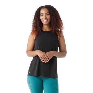 Smartwool Women's Active Ultralite High Neck Tank Long Workout Top L Black